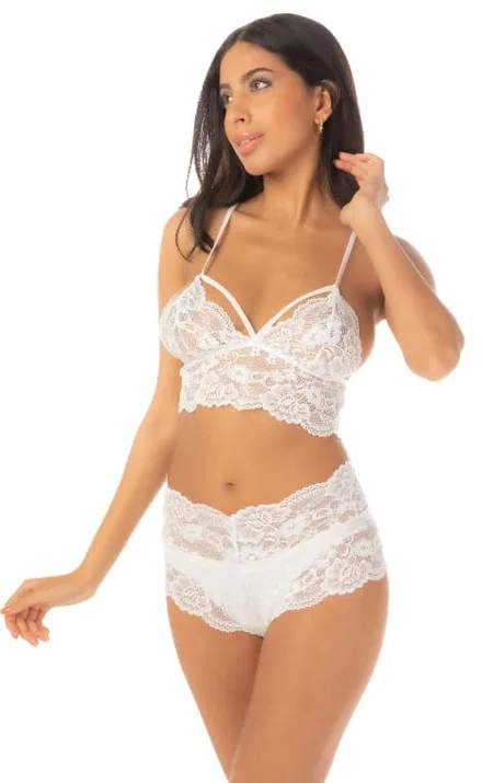 Beyaz Dantel Büstiyer Takım Kadın Loomerie 821 - Beyaz