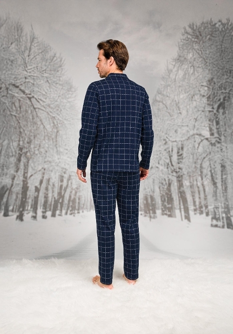 Büyük Beden Kare Desenli Uzun Kollu Pijama Takımı Doreanse 26K4602 - 2