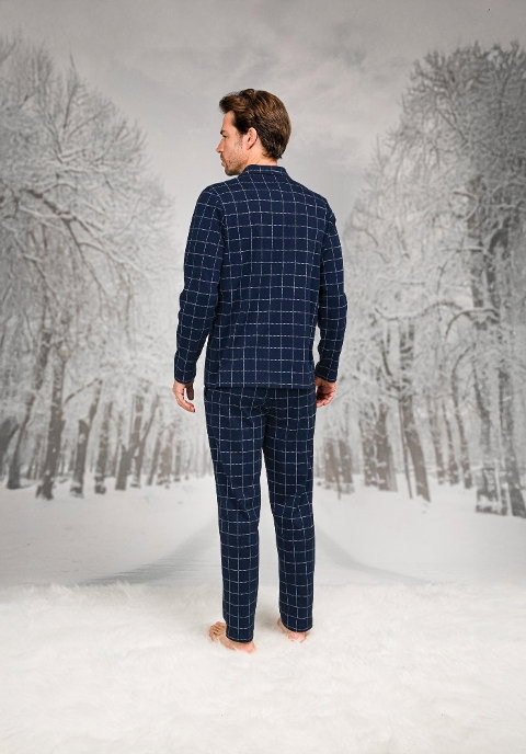 Büyük Beden Kare Desenli Uzun Kollu Pijama Takımı Doreanse 26K4602 - 2