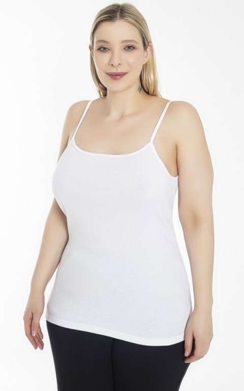 Yüksek Pamuk Oranı İnce Askılı Kadın Atlet Öztaş 2031 - Beyaz