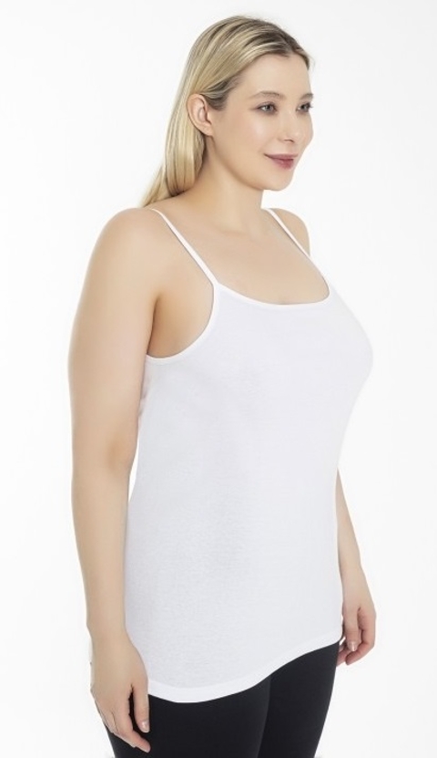 Yüksek Pamuk Oranı İnce Askılı Kadın Atlet Öztaş 2031 - Beyaz