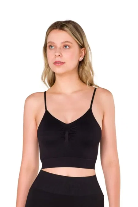 Büzgülü Dikişsiz Crop Büstiyer Jartiyer Takım FormActive 2000