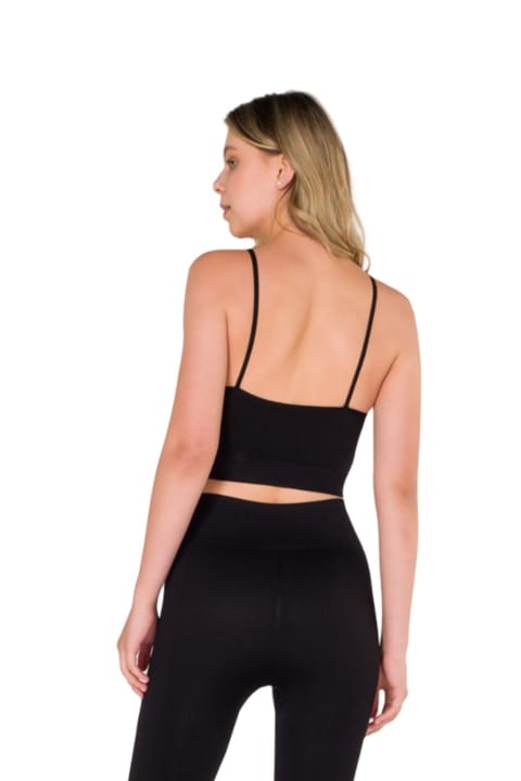 Büzgülü Dikişsiz Crop Büstiyer Jartiyer Takım FormActive 2000 - Siyah