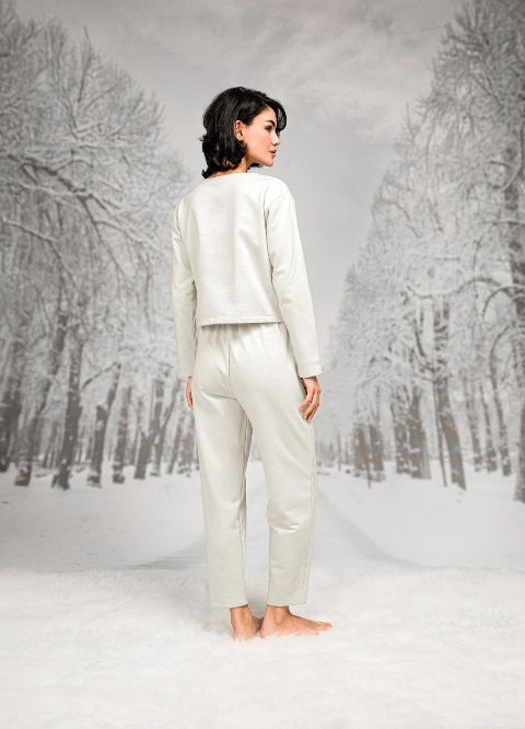 Pamuklu Nefes Alan Cepli Pantolon Uzun Kollu Sweatshirt Takım Doreanse 26K4093 - 2