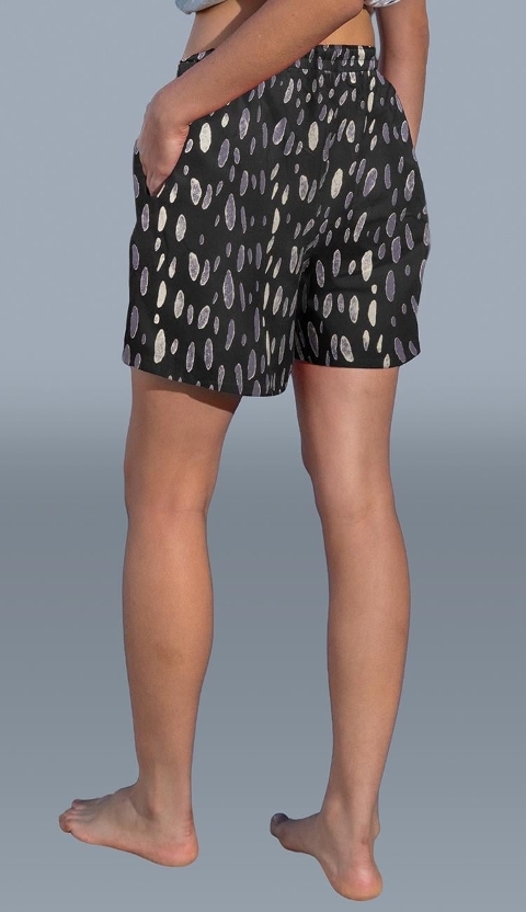 Viskon Kumaş Cepli Kadın Şort Doreanse 4055 - Siyah