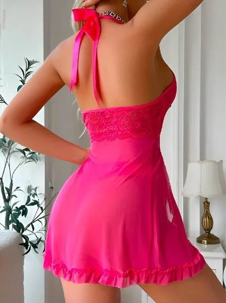 Fırfırlı Kurdelalı Tek Parça Body Venlisa 2205 - Pembe