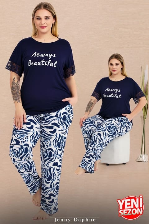 Dantelli Cepli Kısa Kollu Pijama Takımı Lady 11024