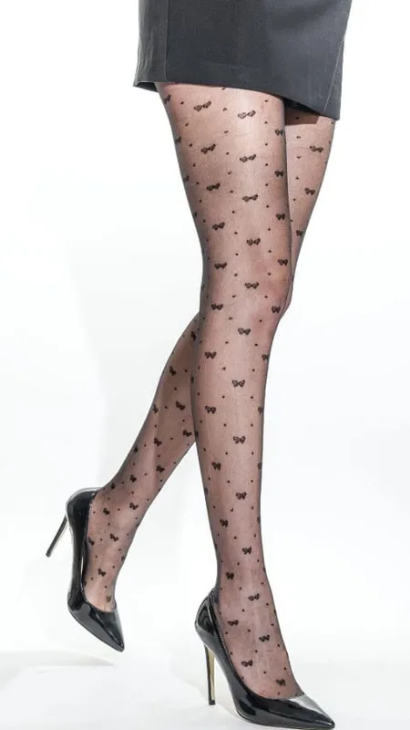 Fiyonk Desenli Daymod Külotlu Çorap Mor Somon Daymod 1121202 - 2