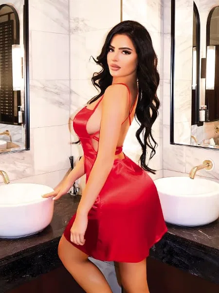 Dekolteli Kırmızı Dantel Body Pink Night 3834