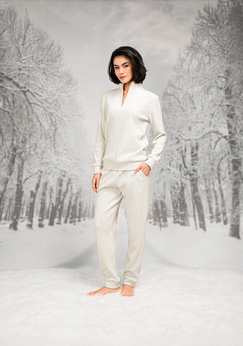 Pamuklu Nefes Alabilir Dik Yaka Kadın T-Shirt Pantolon Takım Doreanse 26K4097