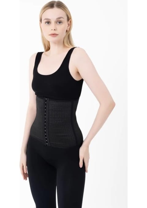 Dikişsiz Balenli Bel Korse Siyah Form Angel 5070 - Siyah