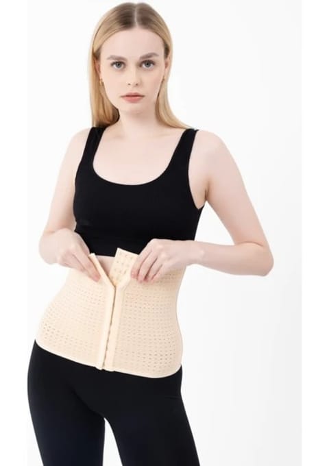 Dikişsiz Balenli Bel Korse Siyah Form Angel 5070 - Ten