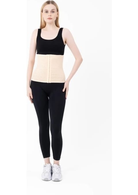 Dikişsiz Balenli Bel Korse Siyah Form Angel 5070 - Ten