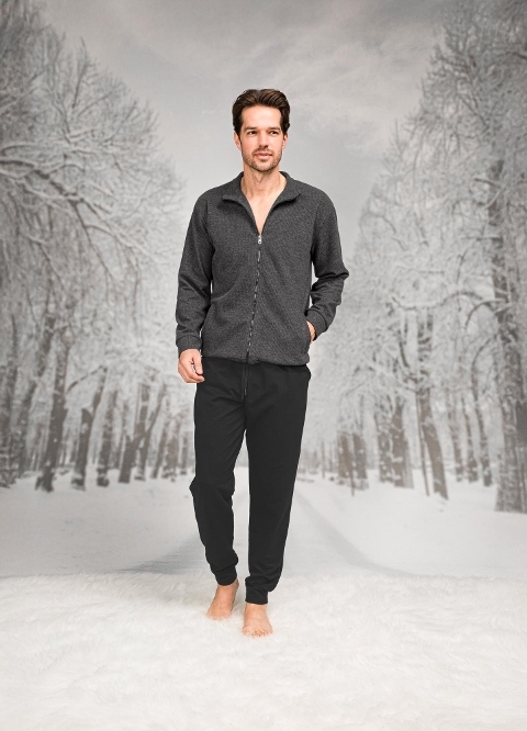 Pamuk Polyester Uzun Kollu Erkek Pijama Takım Doreanse 26K4598