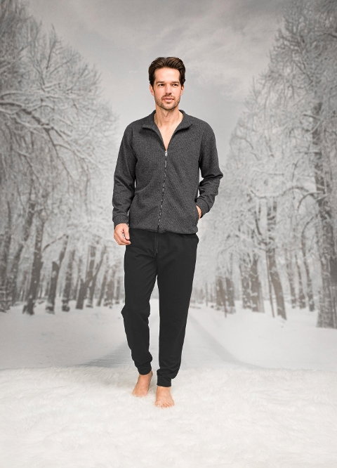 Pamuk Polyester Uzun Kollu Erkek Pijama Takım Doreanse 26K4598