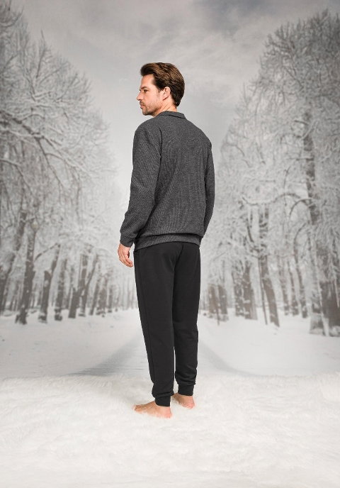 Pamuk Polyester Uzun Kollu Erkek Pijama Takım Doreanse 26K4598 - 2