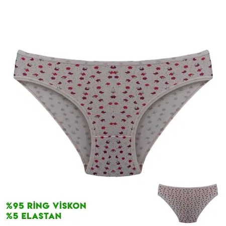 Desenli Yüksek Bel Bikini Külot Dondeza 164-1 - Görsel