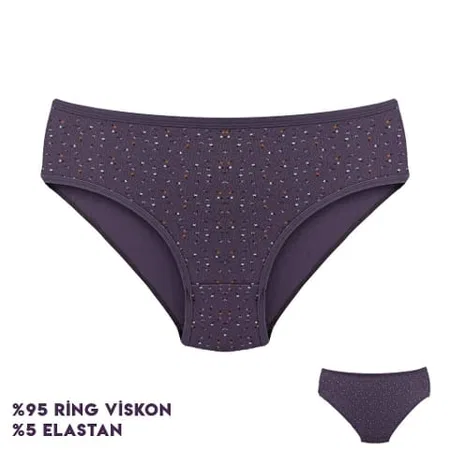 Desenli Yüksek Bel Kadın Slip Külot Dondeza 264