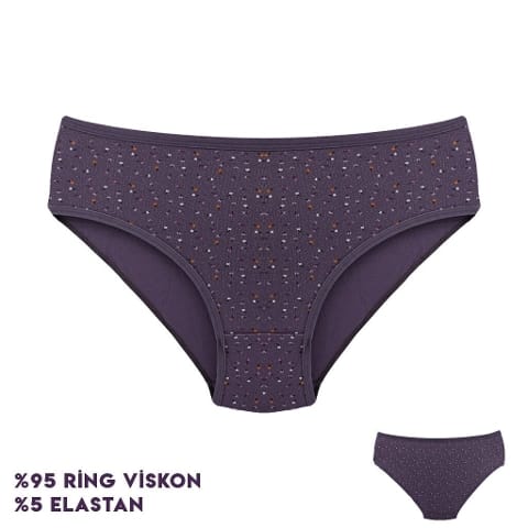 Desenli Yüksek Bel Kadın Slip Külot Dondeza 264