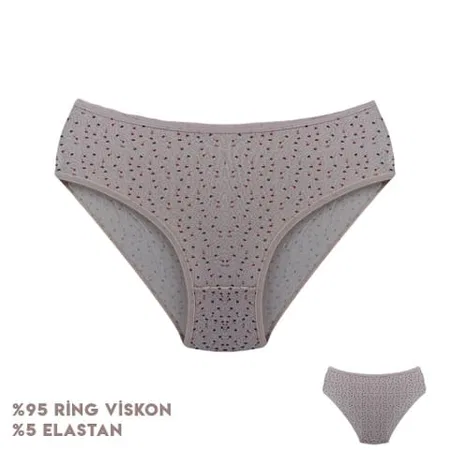 Desenli Yüksek Bel Bikini Külot Turuncu Dondeza 264-5