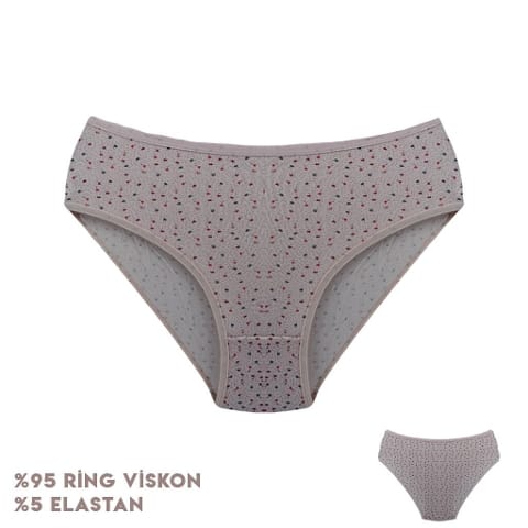 Desenli Yüksek Bel Bikini Külot Turuncu Dondeza 264-5