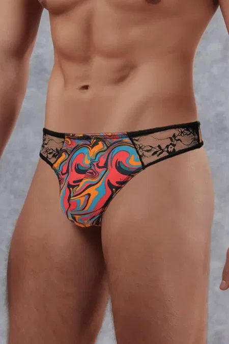 Dantelli Ebru Desenli String Modal Doreanse 1032 - Ebruli Desen