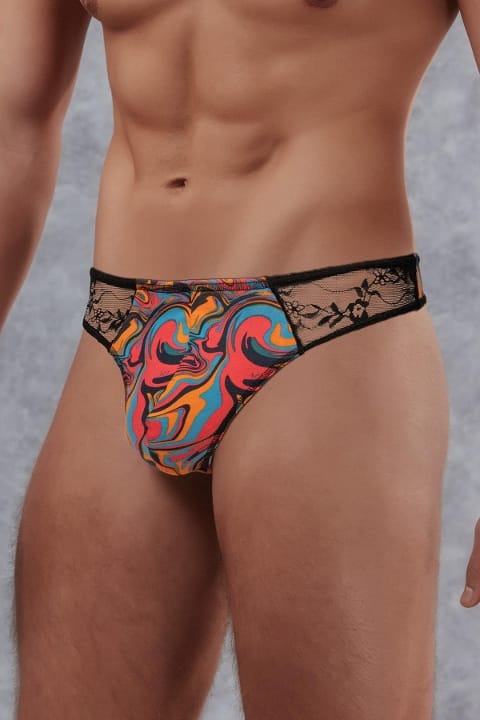 Dantelli Ebru Desenli String Modal Doreanse 1032 - Ebruli Desen