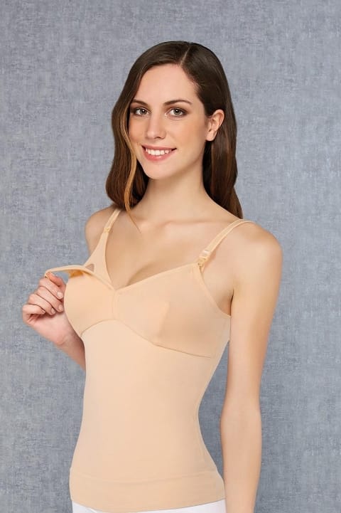 Tek Elle Açılabilen Klipsli Pamuklu Emzirme Atleti Doreanse 5922