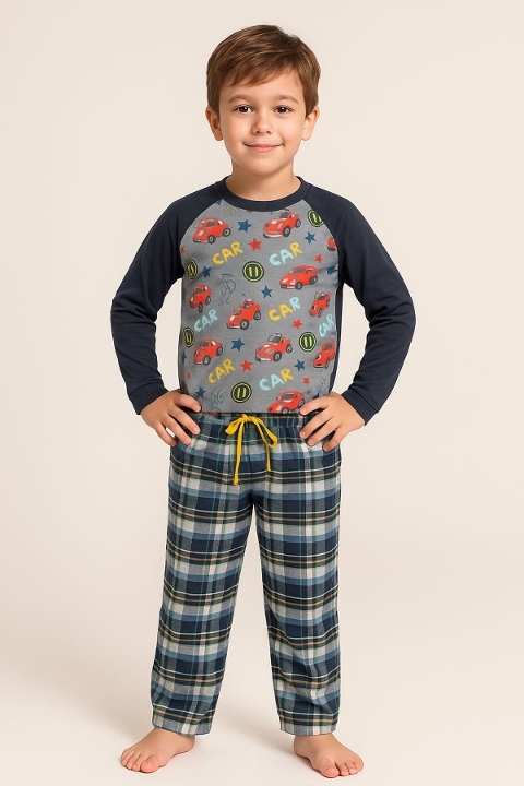 Erkek Çocuk Ekoseli Pijama Takımı DoReMi 002-000595