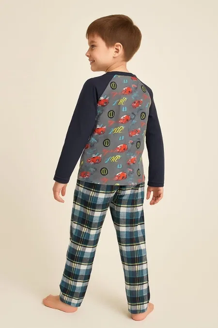 Erkek Çocuk Ekoseli Pijama Takımı DoReMi 002-000595 - Desenli