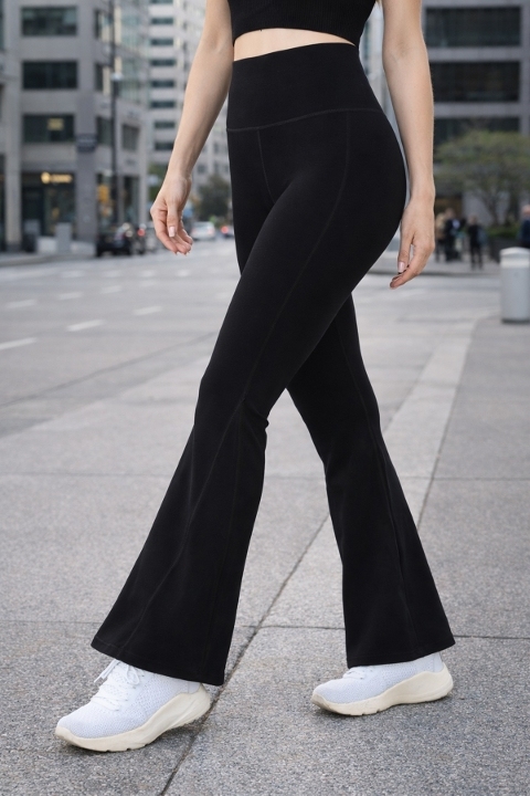 İspanyol Paça Seamless Kadın Tayt DoReMi 002-T16391 - Siyah