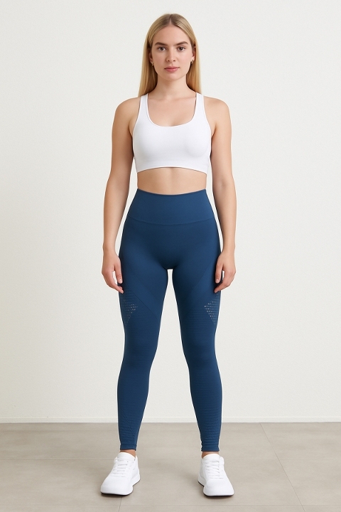 Yüksek Bel Toparlayıcı Spor Tayt DoReMi 002-000012 - Lacivert