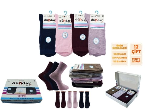 Dikişsiz Kokulu Çorap 12'li Mor Dündar 4209-27