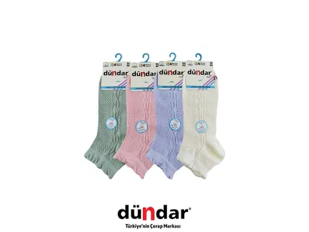Yıkamalı Dikişsiz Kadın Patik Çorap Mor Dündar 4308-20 - Asorti