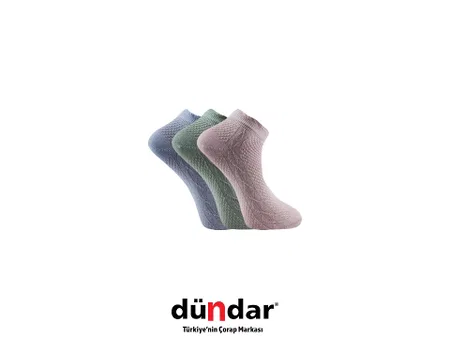 Yıkamalı Dikişsiz Kadın Patik Çorap Mor Dündar 4308-20 - Asorti