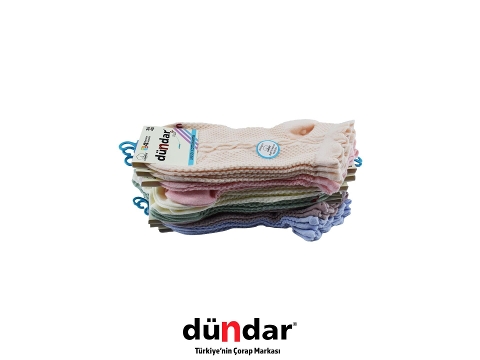 Yıkamalı Dikişsiz Kadın Patik Çorap Mor Dündar 4308-20 - Asorti