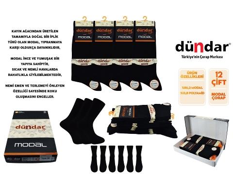Dikişsiz Yüksek Bel Antibakteriyel Modal Çorap Seti Dündar 6944 - Siyah