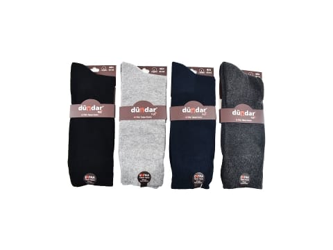 Dikişsiz Havlu Taban Çorap 12'li Dündar 7026 - Asorti
