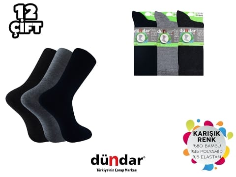 Dikişsiz Kokulu Bambu Erkek Çorap Seti Dündar 6982