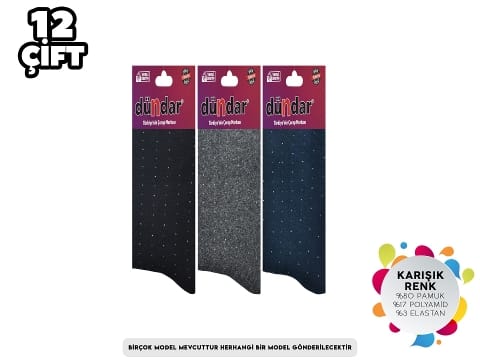 Termal Dikişsiz Mor Kadın Havlu Çorap Dündar 5930 - AçıkRenk Asorti