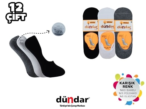 Modal Dikişsiz Yıkamalı Kokulu Bayan Likralı Babet Çorap Dündar 6913