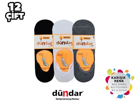 Modal Dikişsiz Yıkamalı Kokulu Bayan Likralı Babet Çorap Dündar 6913 - 2
