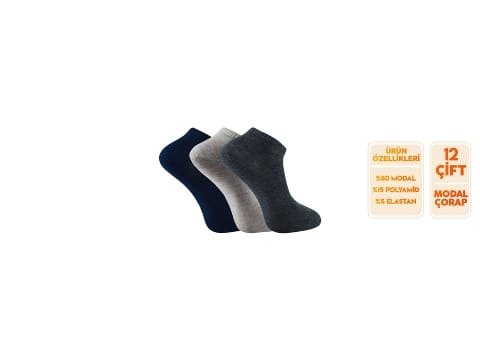 Dikişsiz Yıkamalı Kokulu Bayan Patik Çorap Mor Dündar 4506 - Koyu Renk Asorti