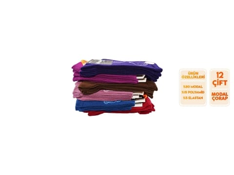 Kokulu Dikişsiz Modal Soket Çorap Dündar 5725 - Asorti