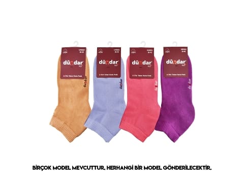 Dikişsiz Yıkamalı Kadın Patik Çorap Mor Dündar 7668 - 2