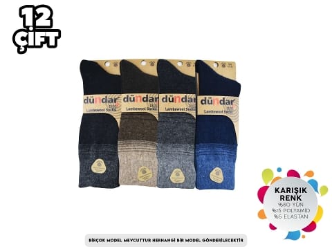 Kokulu Dikişsiz Yıkamalı Erkek Çorap Mor Dündar 5909 - Asorti