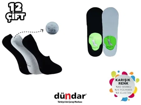 Dündar Çorap Kokulu Dikişsiz Bambu Erkek Babet Çorap Dündar 5541