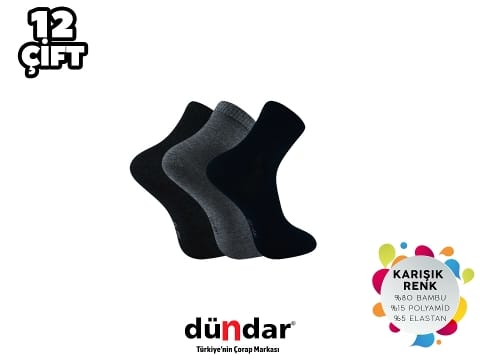 Dikişsiz Yarım Konç Pamuklu Erkek Patik Çorap Dündar 4131 - Asorti