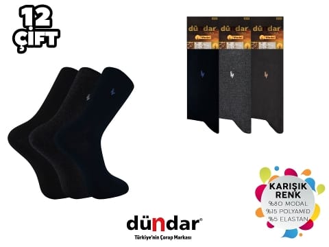 Dikişsiz Antibakteriyel Mor Erkek Çorap Seti Dündar 4124