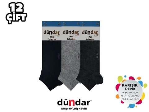 Dikişsiz Yapı ve Pamuklu Erkek Patik Çorap Dündar 0300 - 2